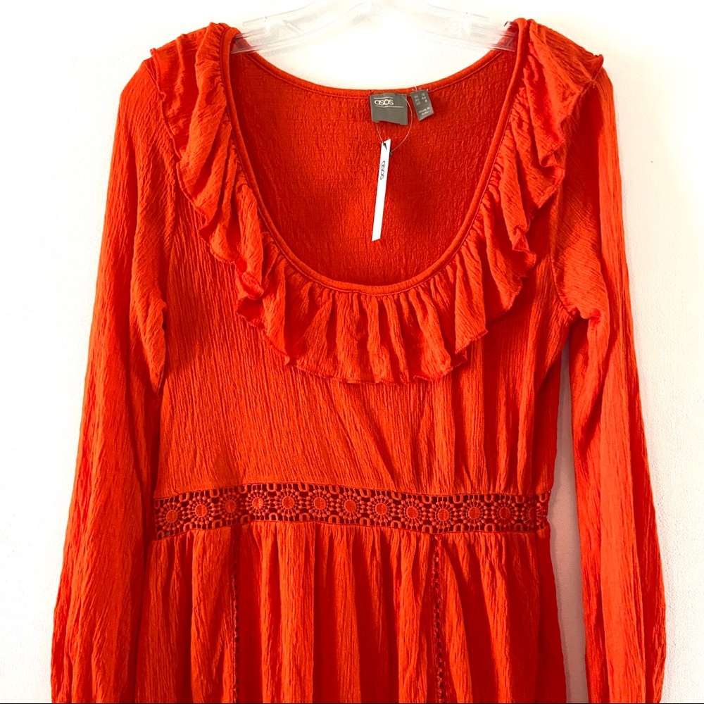 ASOS Design Extreme Scoop Neck Sundress Lace Trim - Picture 5 of 8